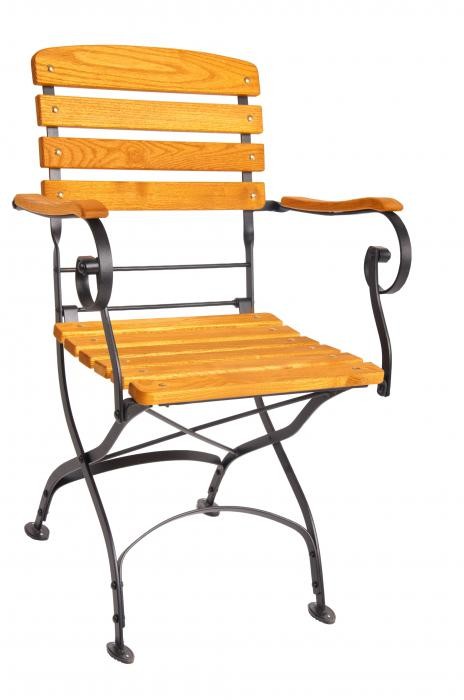 stolica, MAJA, kovano željezo, pocinčana konstrukcija,drvo, jasen
